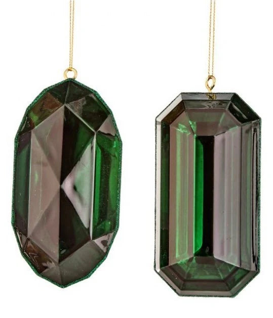 Emerald Jewel Ornaments, 5"