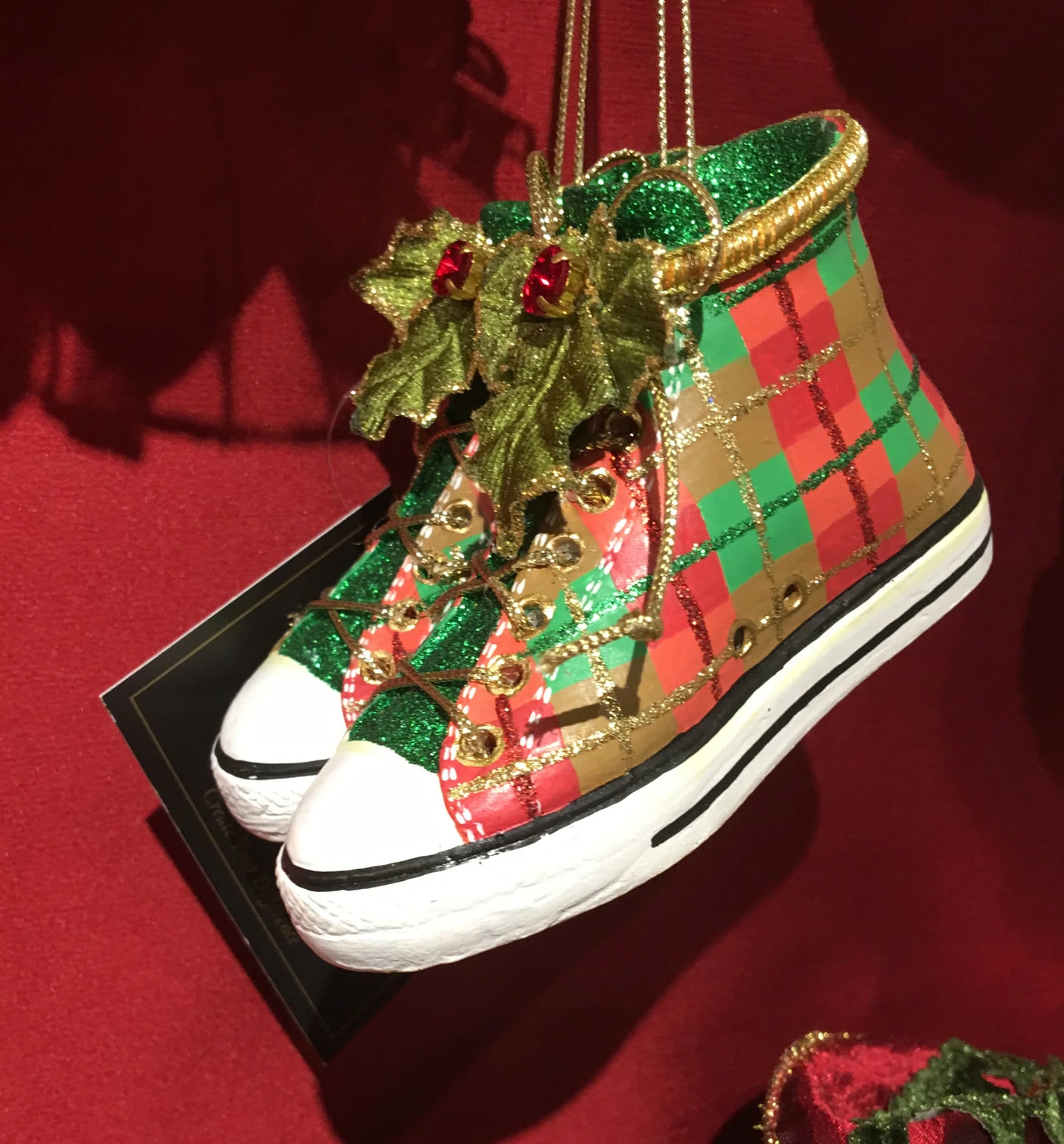 Katherine's Collection Plaid Sneakers Ornament