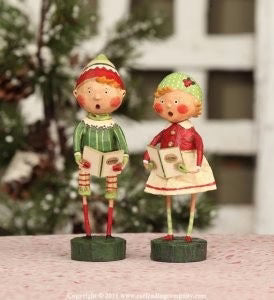 Henry and Holly Come Caroling Figurine, Lori Mitchell