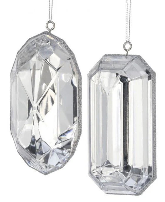Emerald Cut Diamond Ornaments, 5"