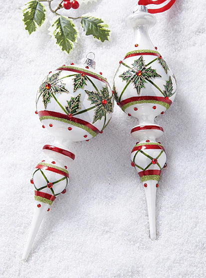Holly Finial Ornaments