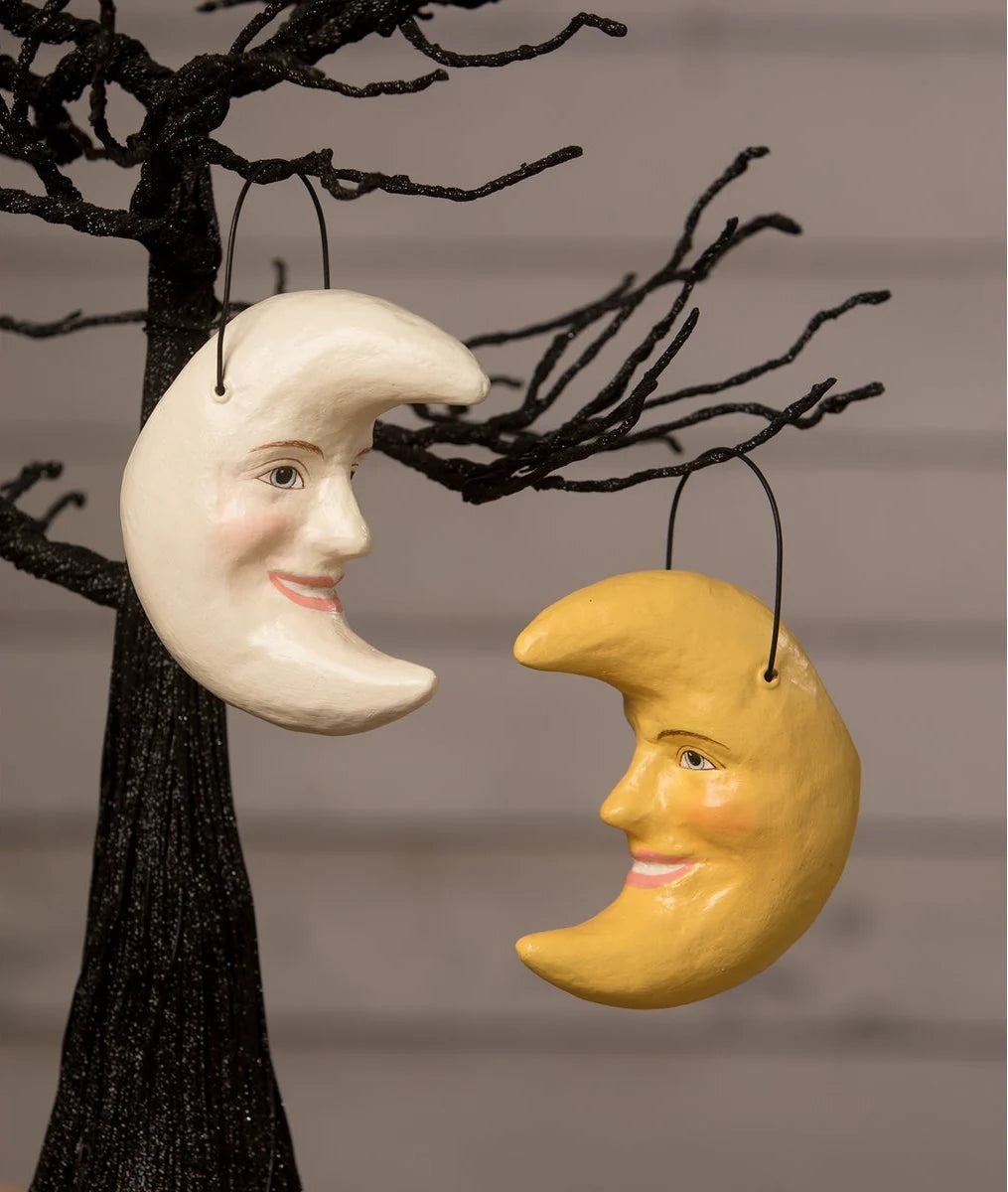 Golden Moon Bucket Ornament, Paper Mache