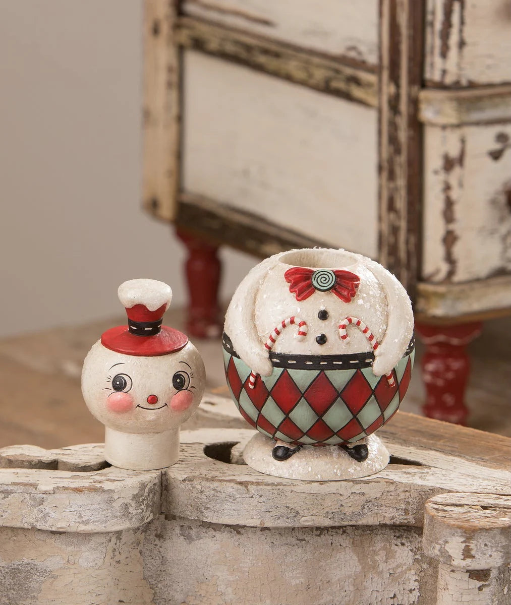 Double Cane Conrad Snowman Jar