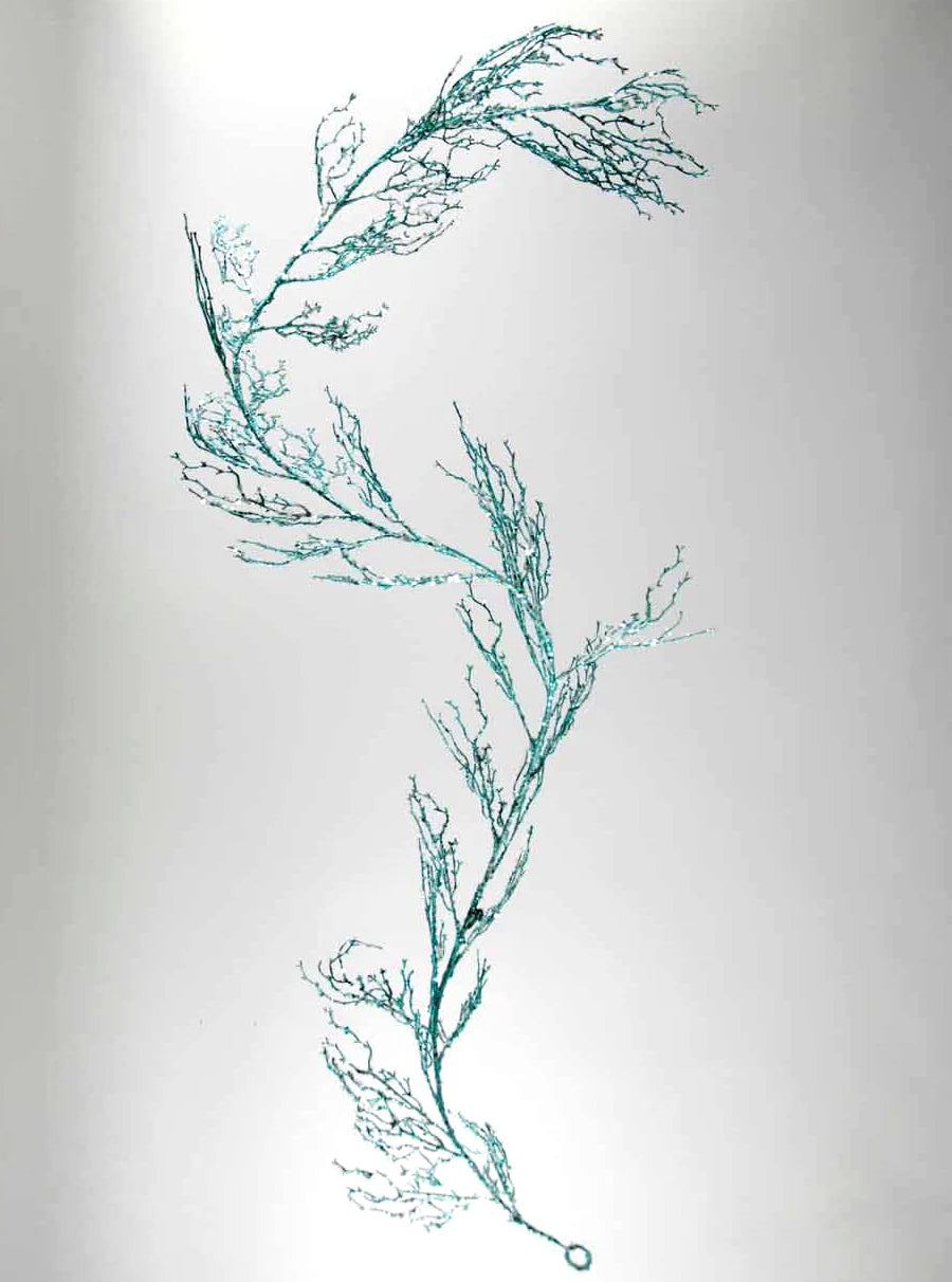 Blue Glittered Coral Garland