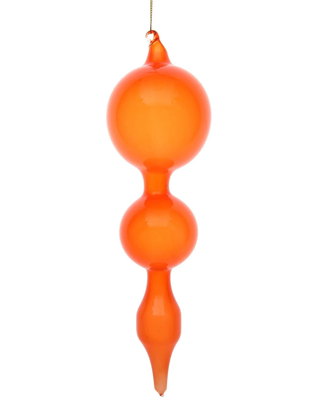 Jim Marvin Tangerine Orange Bubblegum Glass Finial Ornament