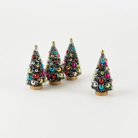 Colorful Christmas Bottle Brush Trees, 4"