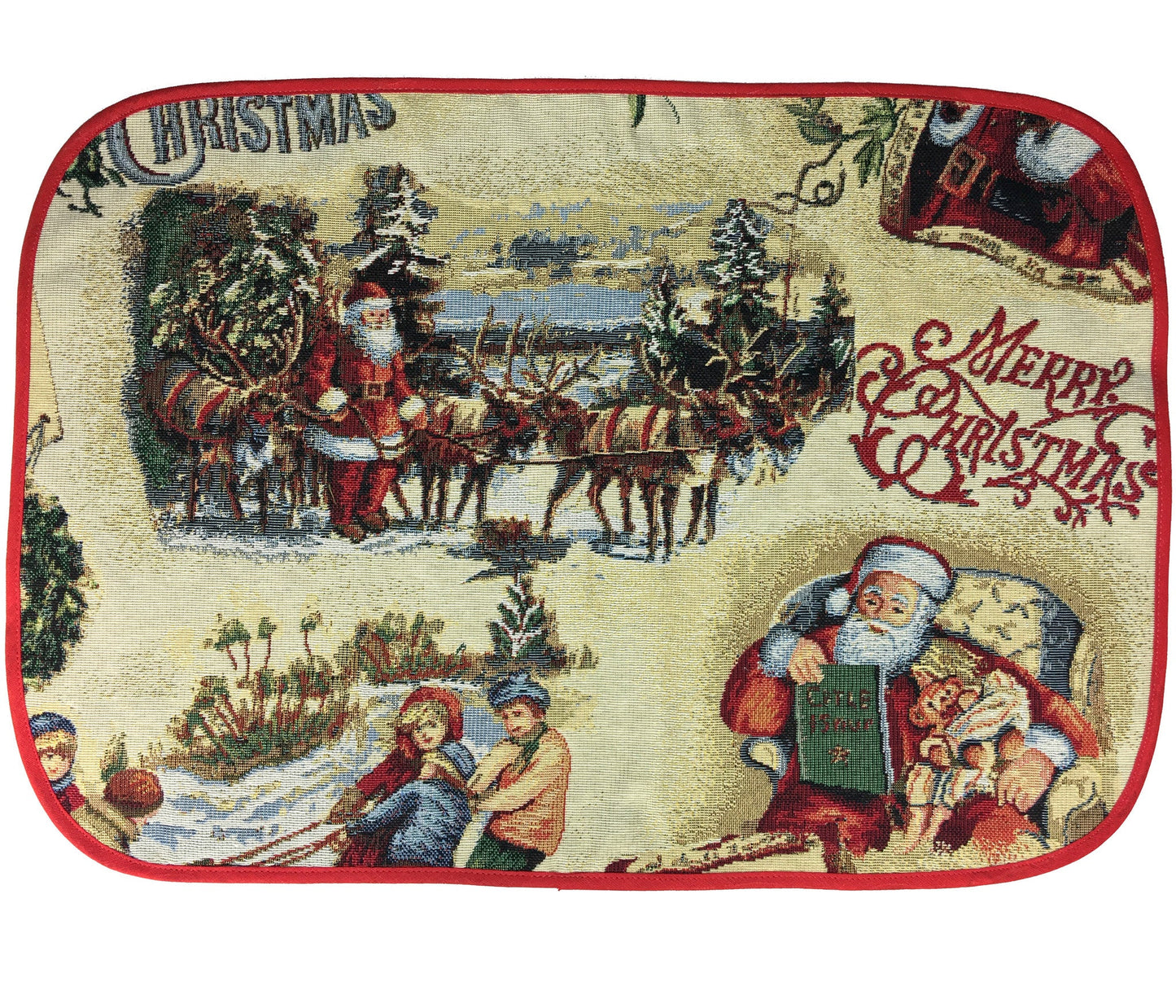 Merry Christmas Tapestry Placemats from Germany - Set of 6