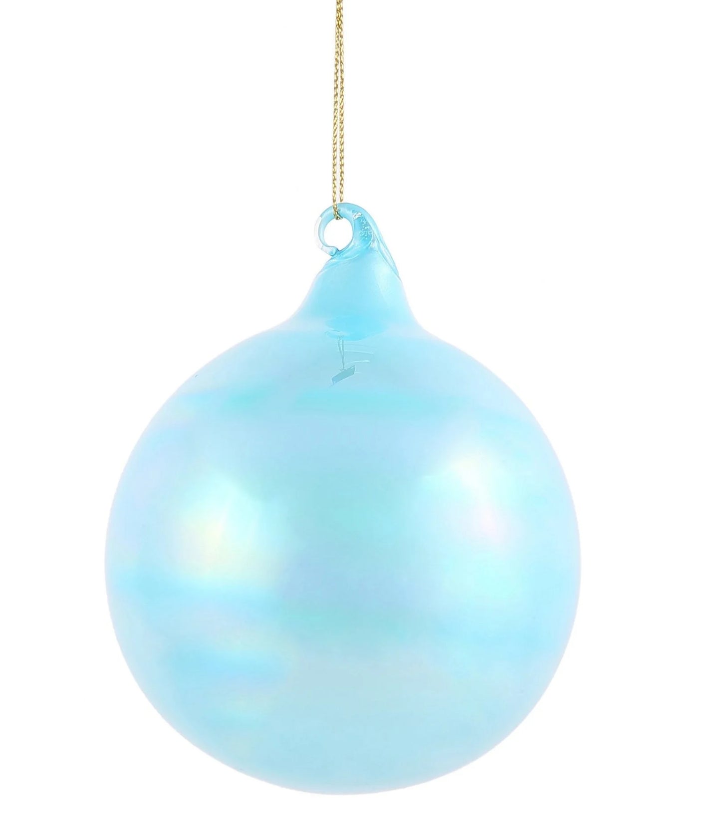 Jim Marvin Aqua Pearl Glass Ball Ornaments