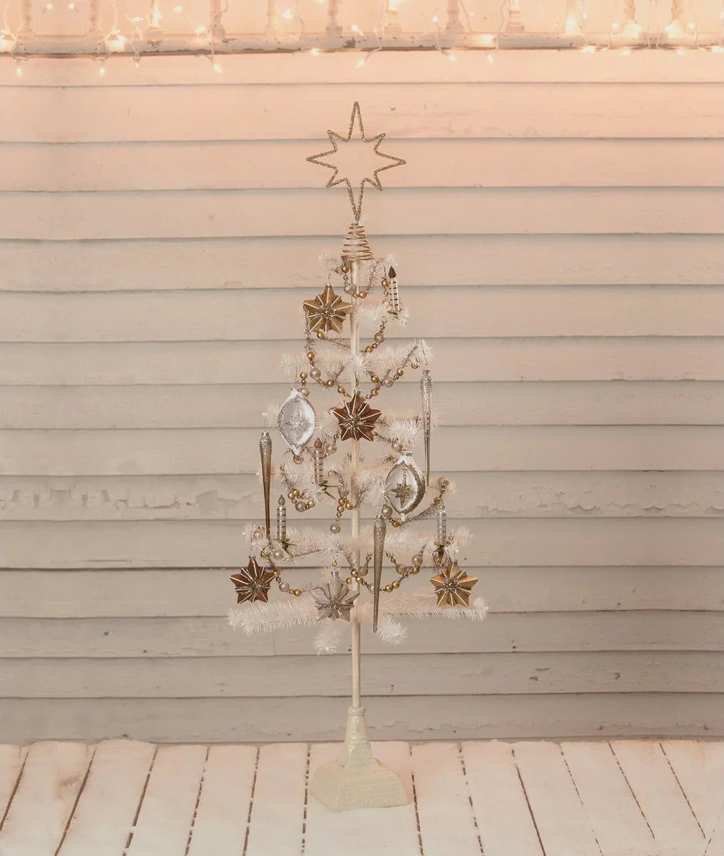 Old Gold Moravian Star Wire Tree Topper