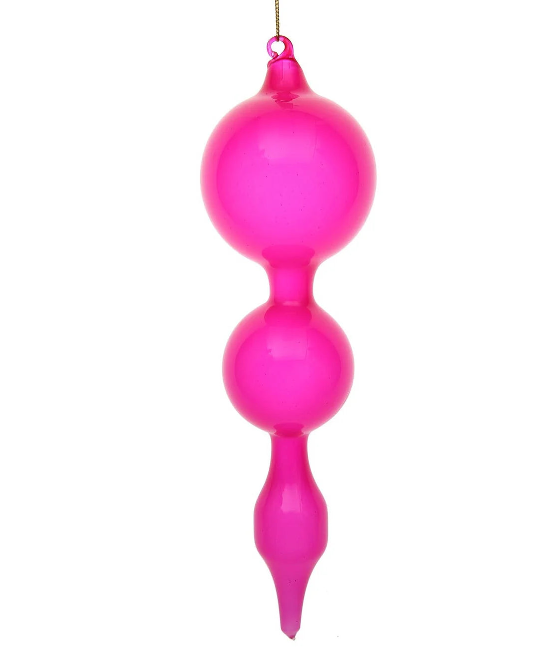 Jim Marvin Fuchsia Bubblegum Glass Finial Ornament