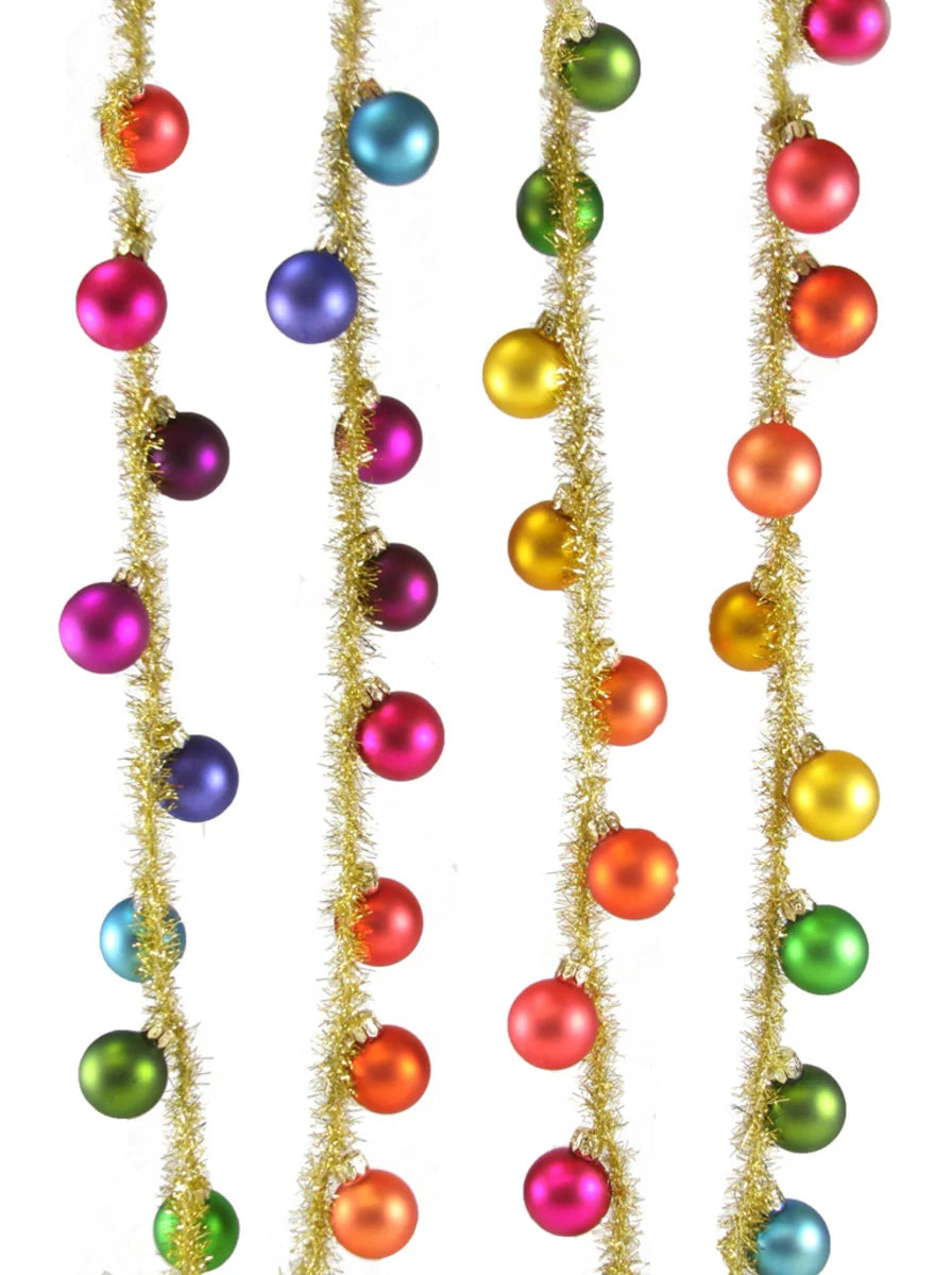 Rainbow & Gold Tinsel Garland