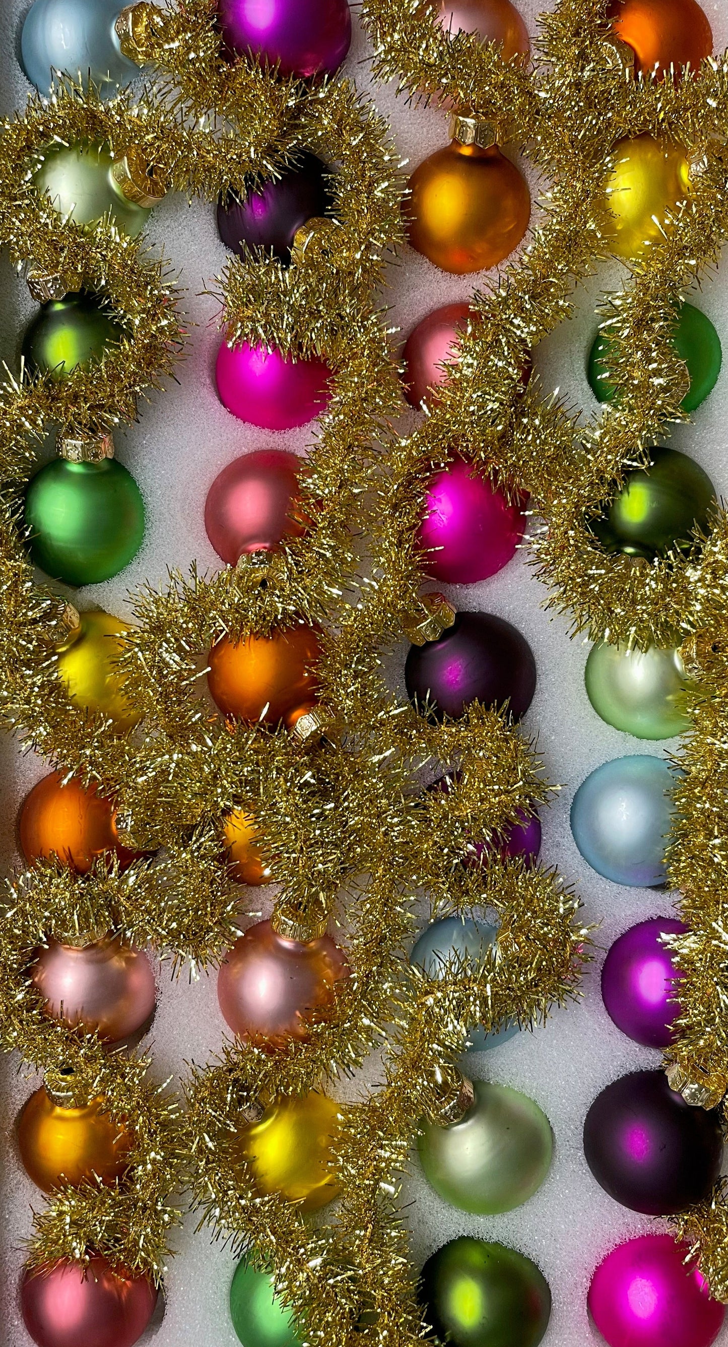 Rainbow & Gold Tinsel Garland