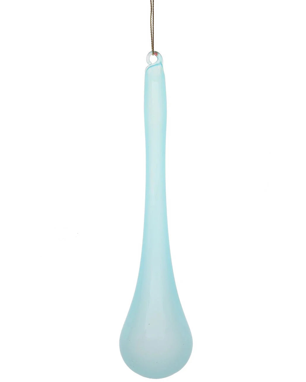 Jim Marvin Turquoise Teardrop Bubblegum Glass Ornaments, Set of 2