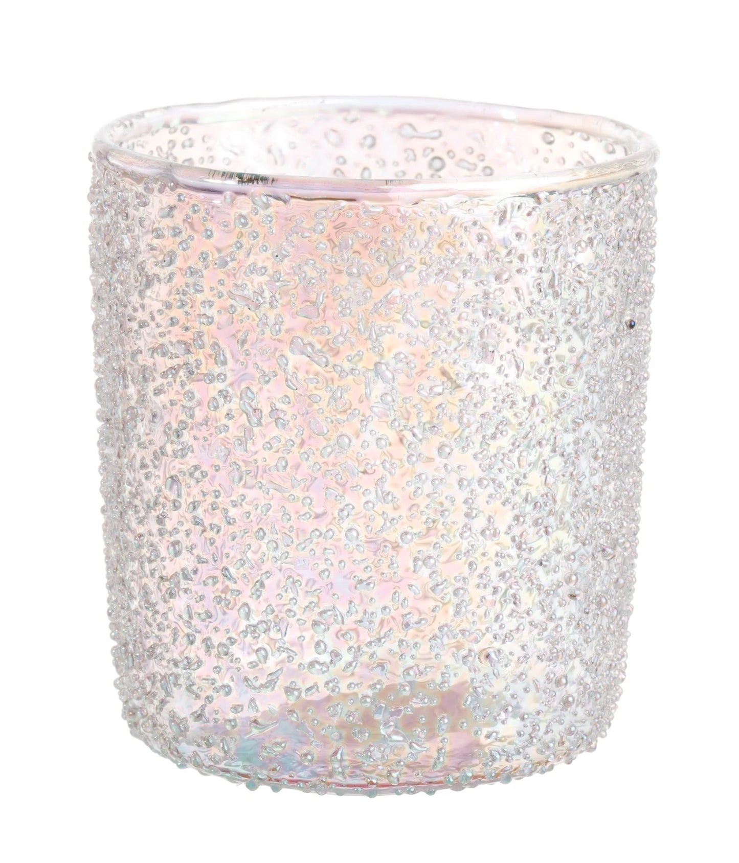 Jim Marvin Beaded Glass Opalescent Votive Holders, Set of 4