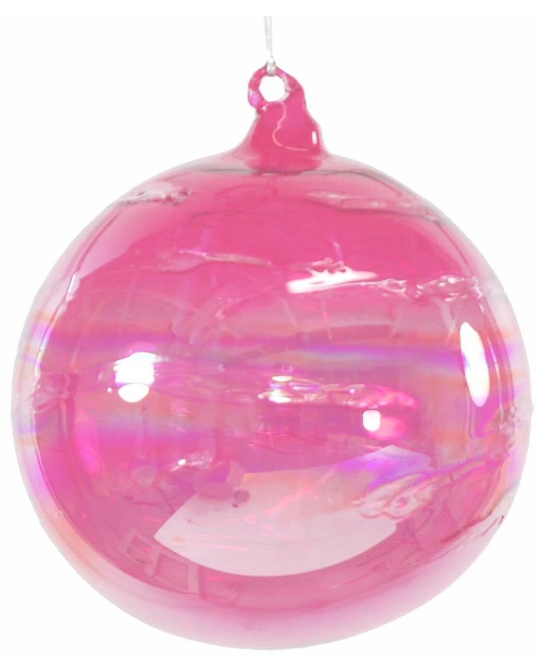 Jim Marvin Rose Pink Art Glass Ball Ornament