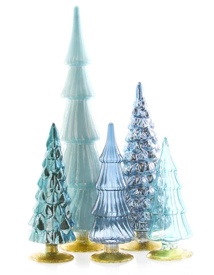 Heavenly Blue Candy Glass Trees, Large