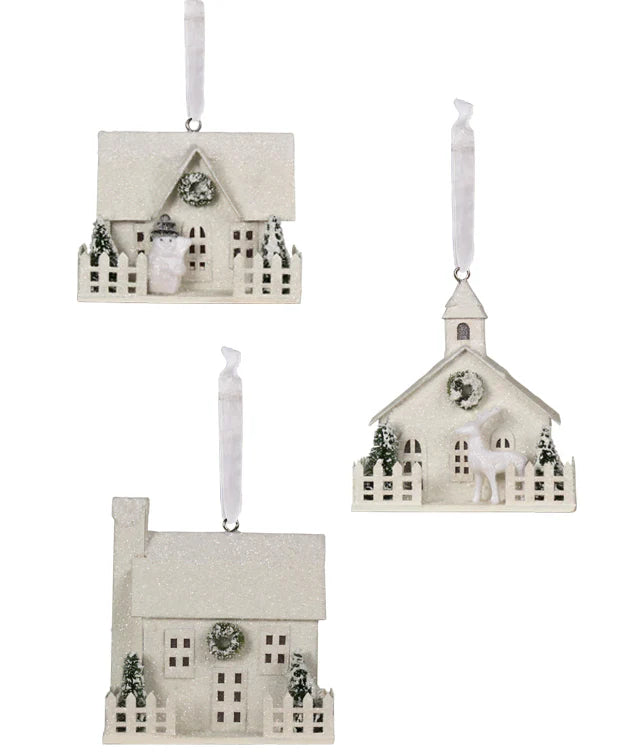 Winter White House Ornaments