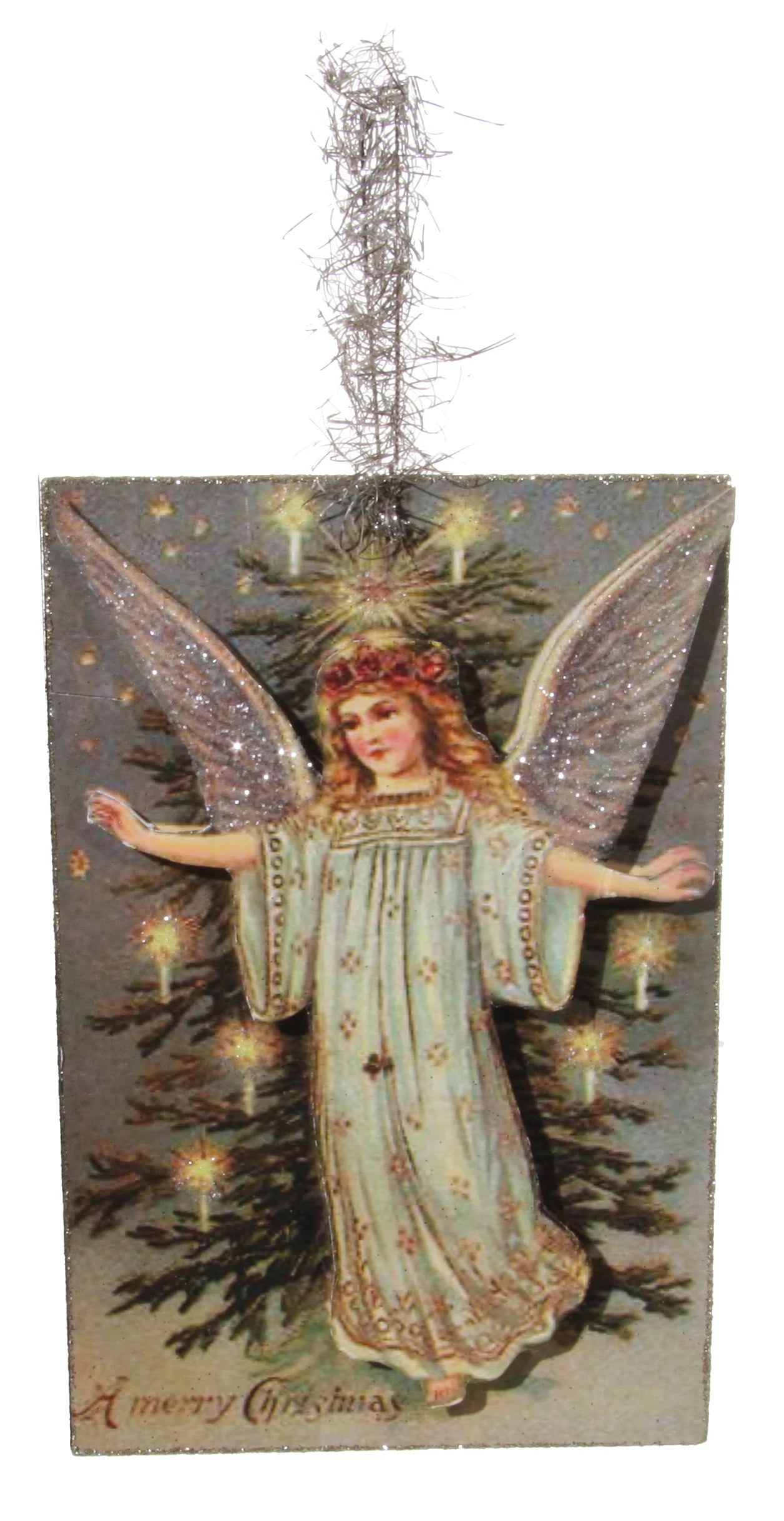 Vintage Christmas Angel Postcard Ornament