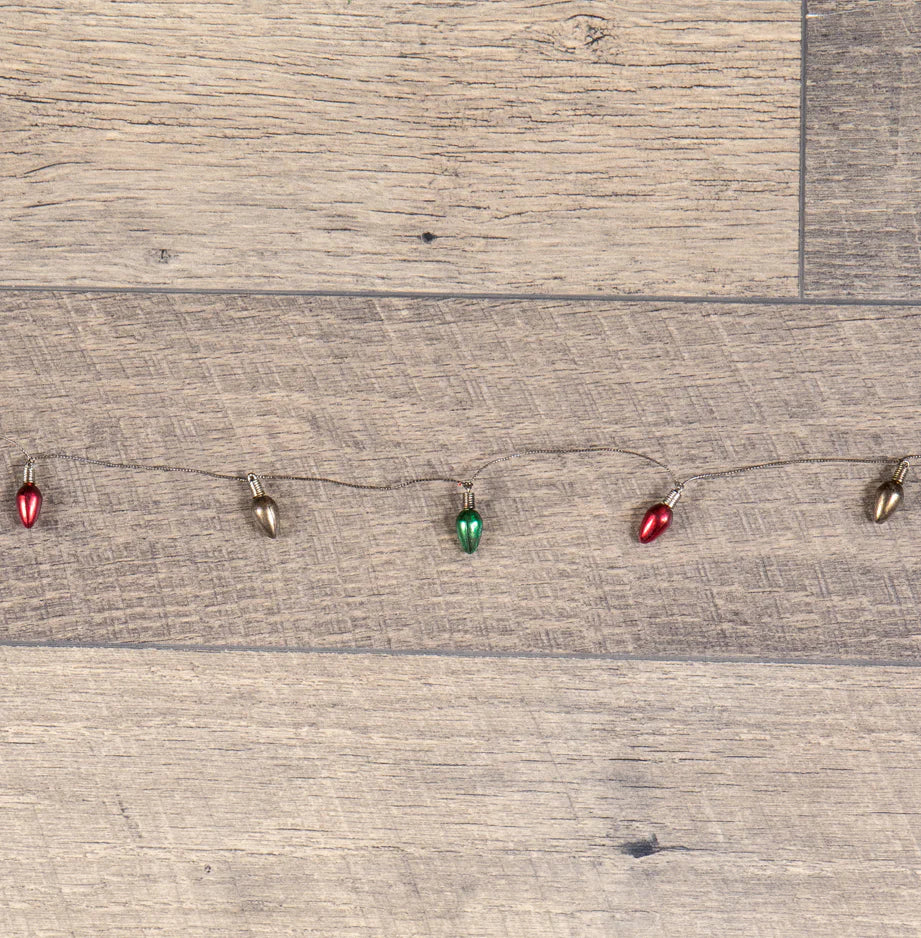 Retro Christmas Light Bulb Garland, Mini