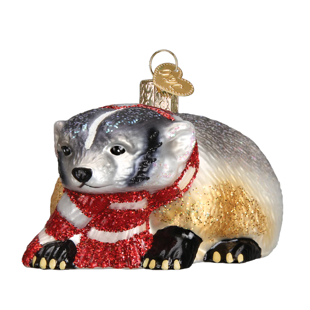 Badger with Scarf Ornament