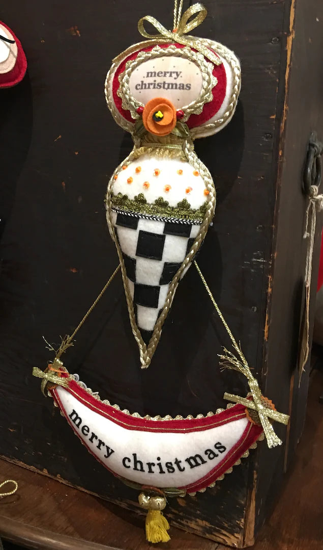 Lenae Mae Merry Christmas Fabric Ornaments