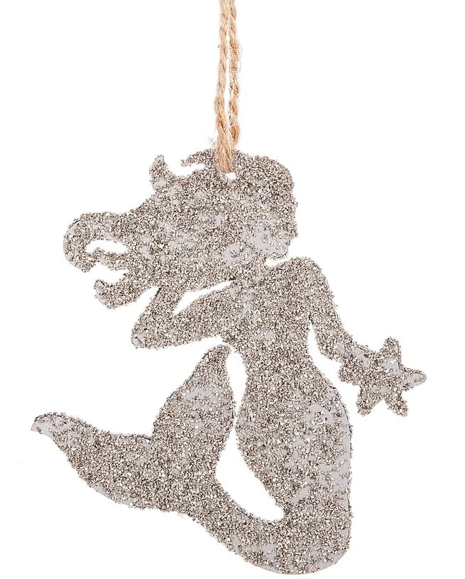 Glittered Mermaid Silhouette Ornament