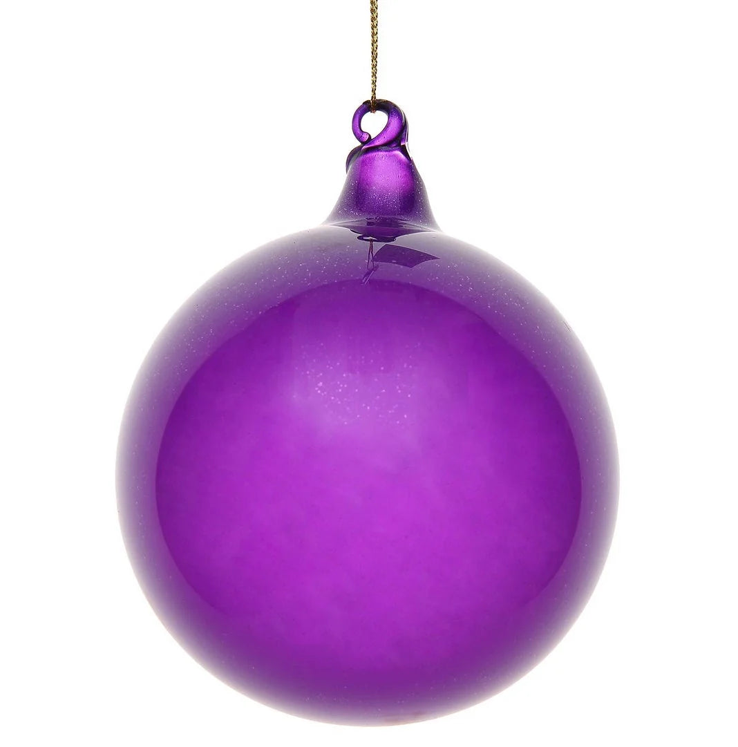 Jim Marvin Purple Glitter Bubblegum Glass Ball Ornaments