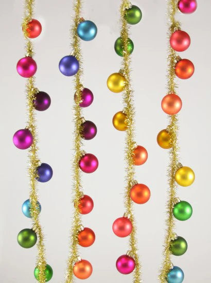 Rainbow & Gold Tinsel Garland