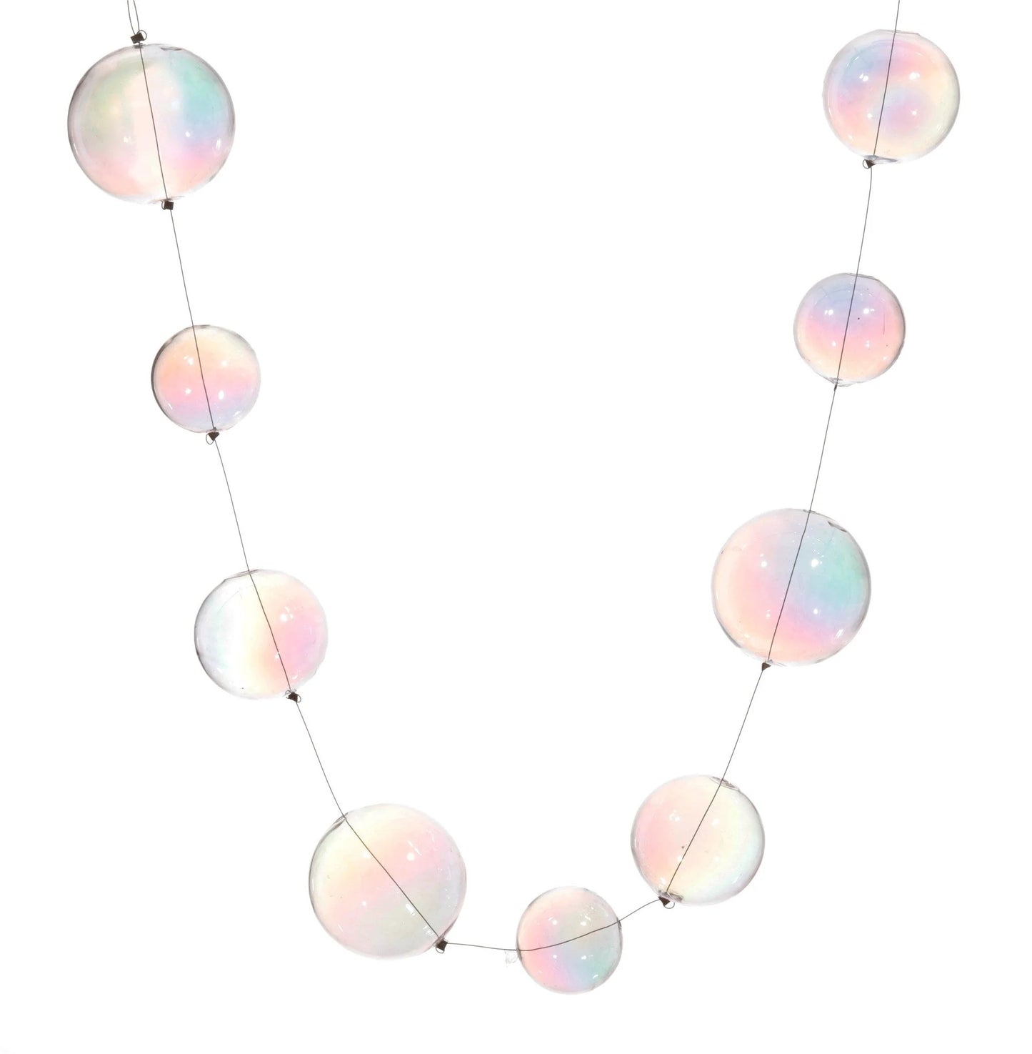 Jim Marvin Clear Iridescent Glass Ball Garland