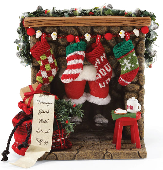 Christmas Fireplace Prop, Santa Down the Chimney