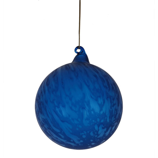 Jim Marvin Blue Marble Ice Glass Ball Ornaments
