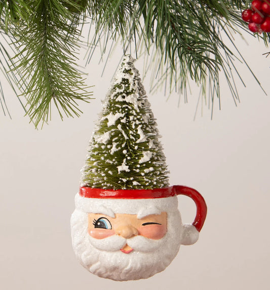 Retro Santa Mug Ornament