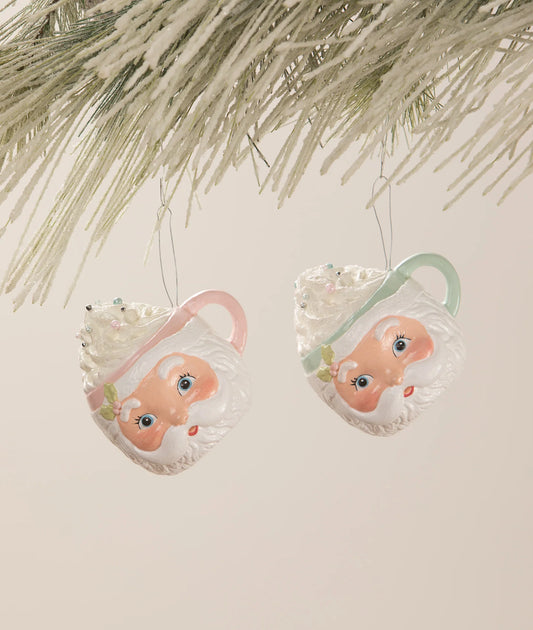 Pastel Santa Mug Ornaments