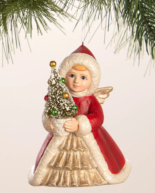 Angel Holding Christmas Tree Ornament