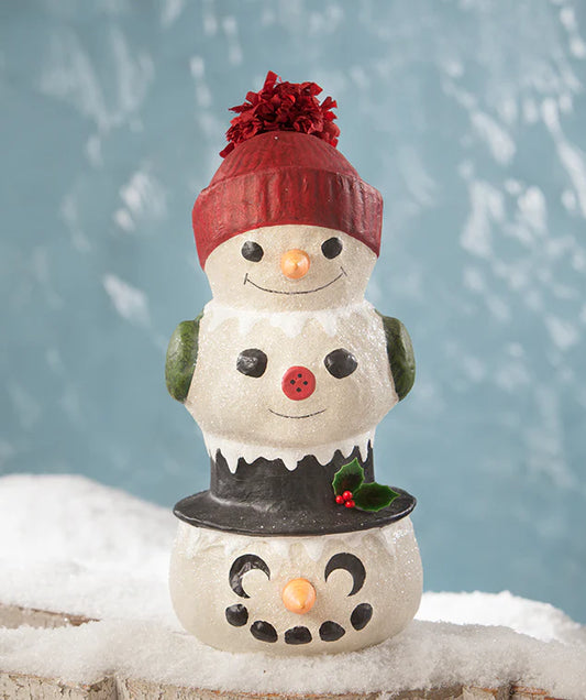 Snowman Topiary, Paper Mache