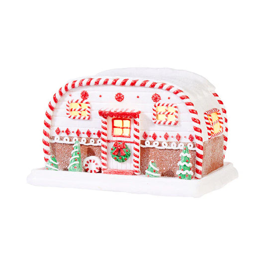 Lighted Gingerbread Christmas Camper