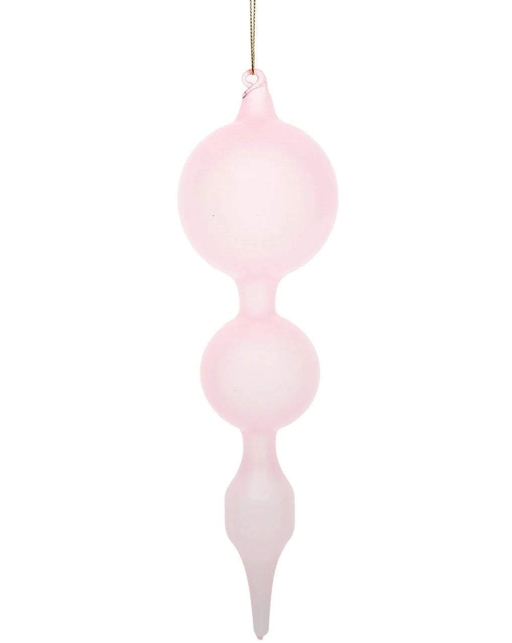 Jim Marvin Light Pink Bubblegum Glass Finial Ornament