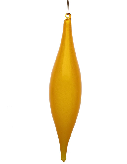 Jim Marvin Yellow Glitter Bubblegum Glass Finial Ornaments