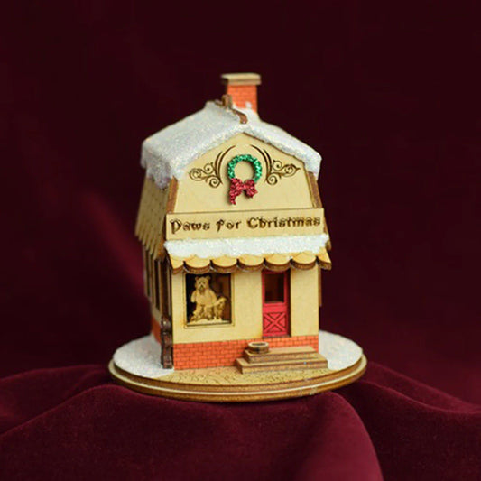 Paws For Christmas Balsa Wood Ornament