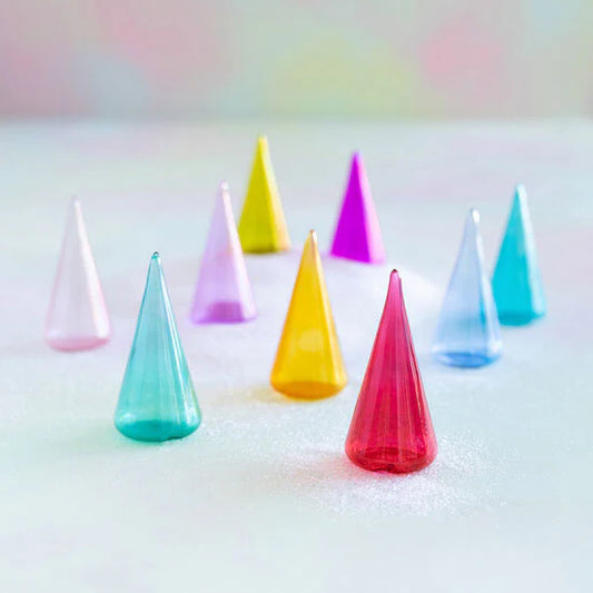 Colorful Glass Cone Trees