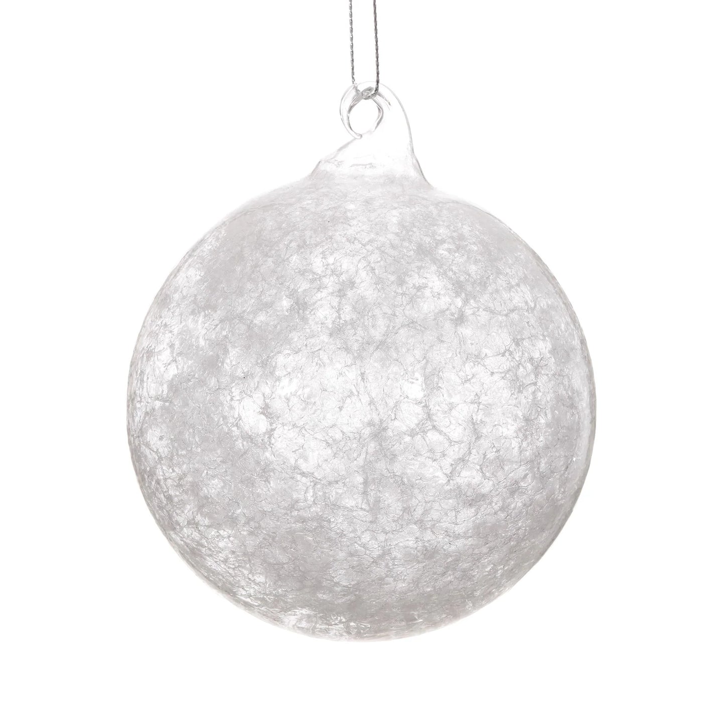 Jim Marvin Snow Ball Ice Glass Ornaments, Set of 6