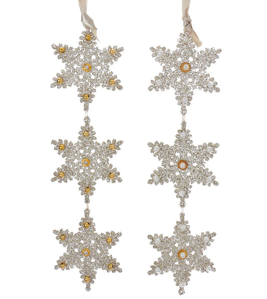 Vintage Glamour Glitter Snowflake Danglers