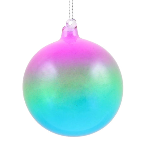 Jim Marvin Green, Blue, Fuchsia Glass Ball Ornaments