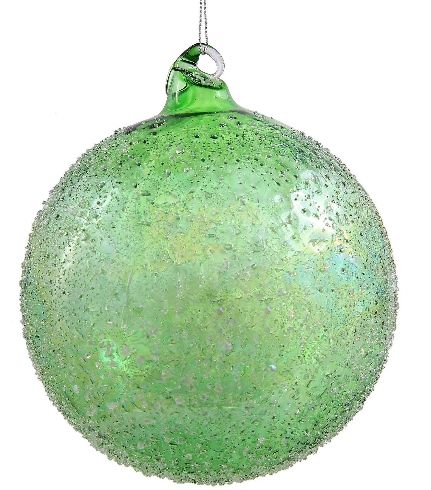 Jim Marvin Green Beaded Glass Ball Ornaments