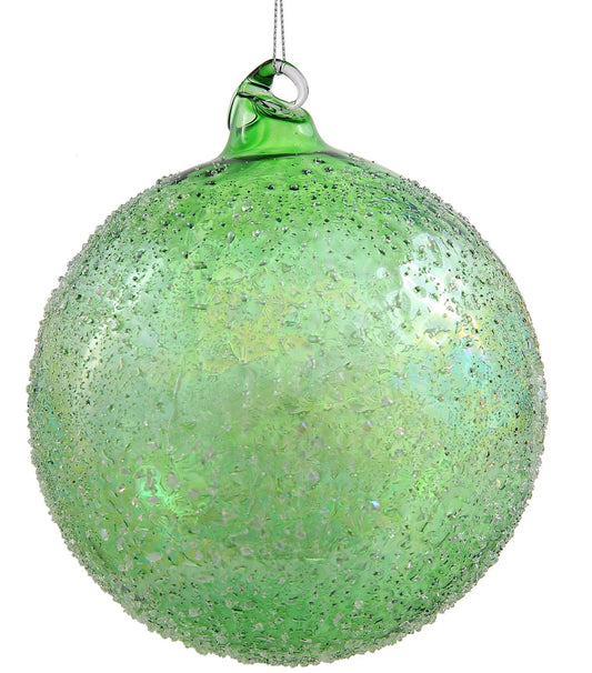 Jim Marvin Green Beaded Glass Ball Ornaments