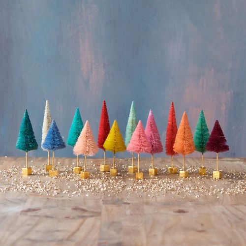 Glitterville Rainbow Bottle Brush Trees, Small