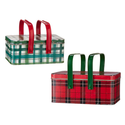 Holiday Plaid Picnic Tins