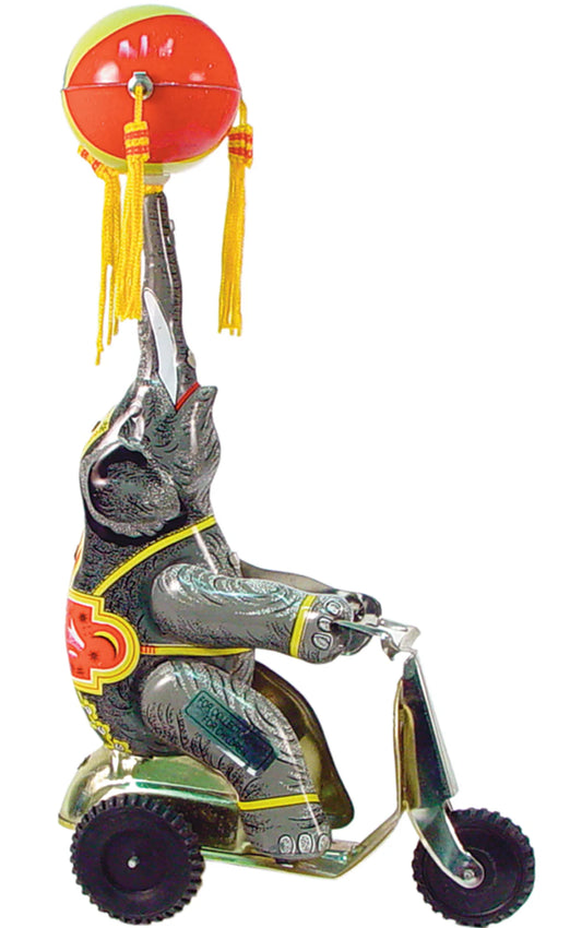 Circus Elephant on Scooter Tin Toy Reproduction