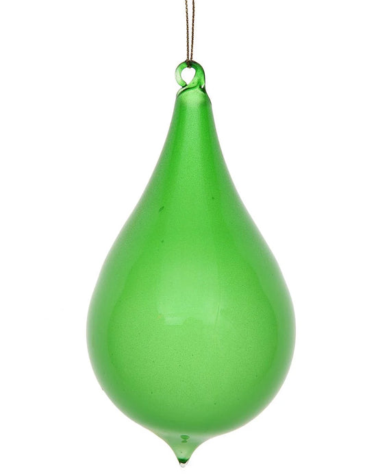 Jim Marvin Mint Green Glitter Bubblegum Glass Teardrop Ornaments