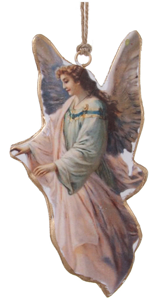 Heavenly Angel Ornament, Decoupage on Metal